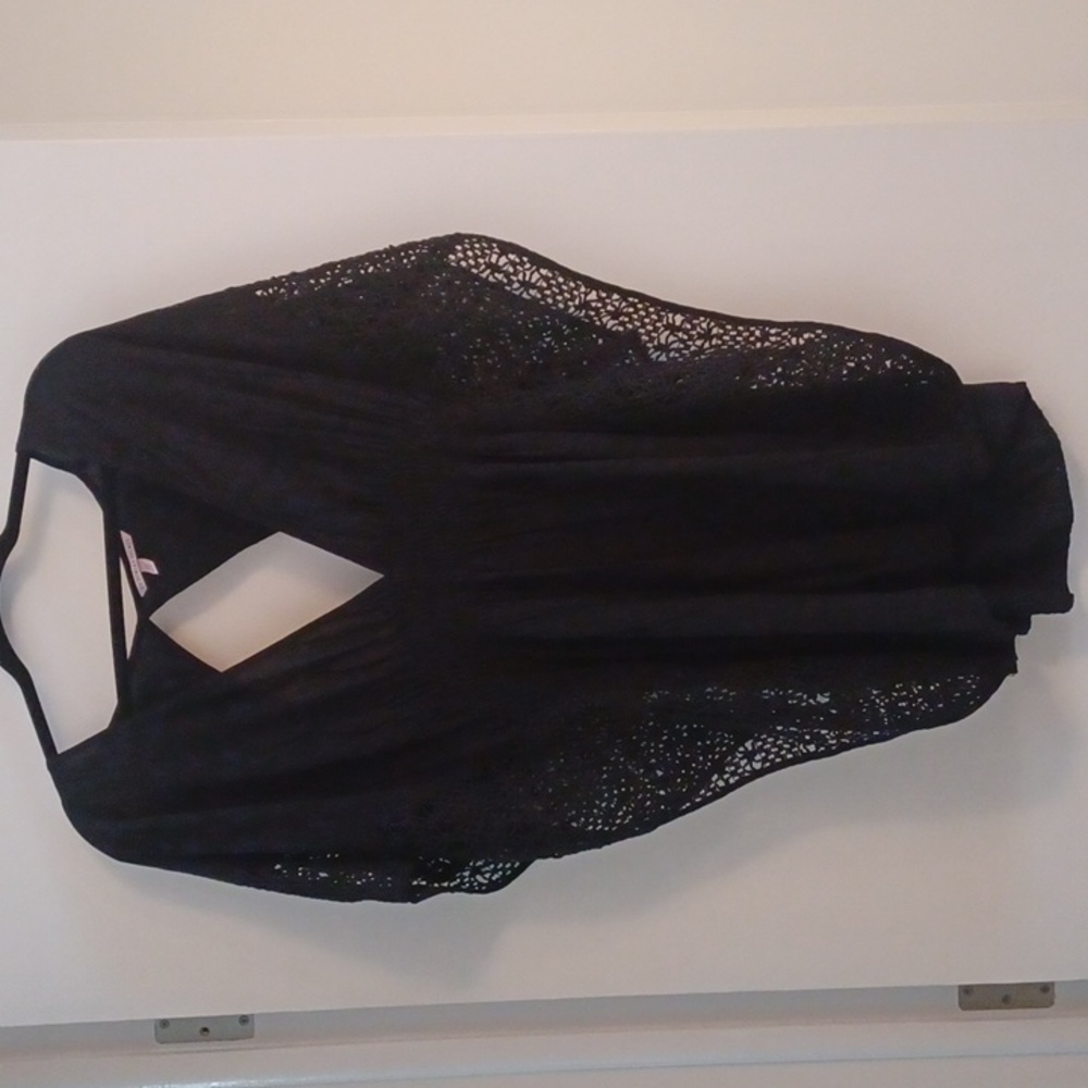 New Victoria Secret Black Crochet Top
